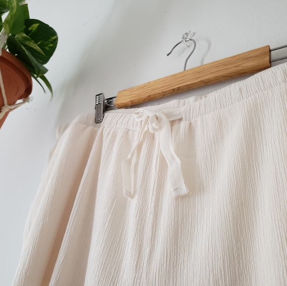 1.State Wide Leg Cropped Pants Soft Ecru Plus 2X Plus Size Pull Up Revolve Lined - Picture 5 of 9